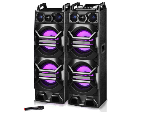 Rechargeable Double 12" Two Way Bluetooth Loudspeaker with LED Glow Wall