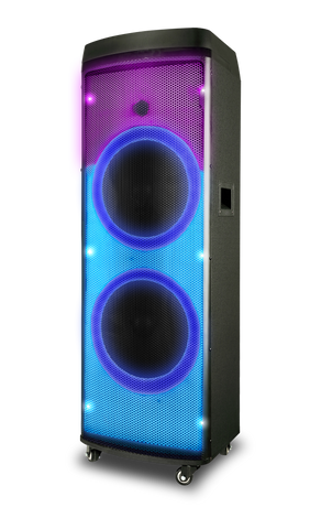 Rechargeable Pair of 8" Bluetooth LED Speaker with True Wireless Stereo