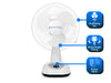 FO12 12-Inch Rechargeable Oscillating Fan with LED Light, 9 Speeds, Timer & USB Phone Charging