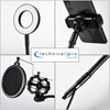 Technical Pro LIVESHOW3LM Livestream and Podcast Stand with LED Ring Light, Phone Holder, Pop Filter & Shock Mount