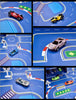 Technical Pro RACINGCAR60 60-Piece Die-Cast Pull-Back Race Track Play Set with Parking Garage, Loop Track & Storage Case
