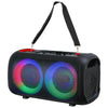 BOOMBOX61 Rechargeable Bluetooth Boombox Speaker with USB/TF, FM Radio, LED Lights & Microphone Input