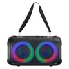 BOOMBOX61 Rechargeable Bluetooth Boombox Speaker with USB/TF, FM Radio, LED Lights & Microphone Input