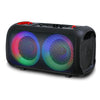 BOOMBOX61 Rechargeable Bluetooth Boombox Speaker with USB/TF, FM Radio, LED Lights & Microphone Input