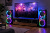 Technical Pro xPOWERLIT Dual 10” 4-Woofer Bluetooth LED Speaker System with Wireless Microphone