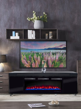 Professional Bluetooth TV Stand Entertainment System TV Stand Fireplace & LED Lights