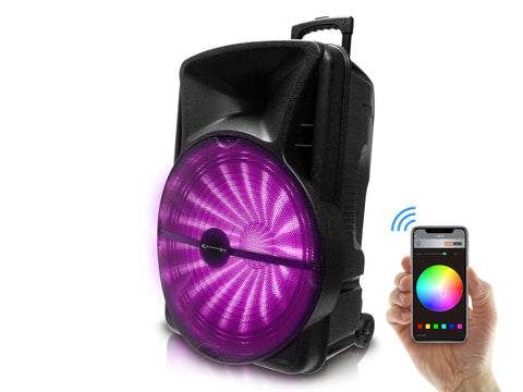 Blue 10" Rechargeable Bluetooth LED Loudspeaker with USB / SD Card Inputs & Microphone