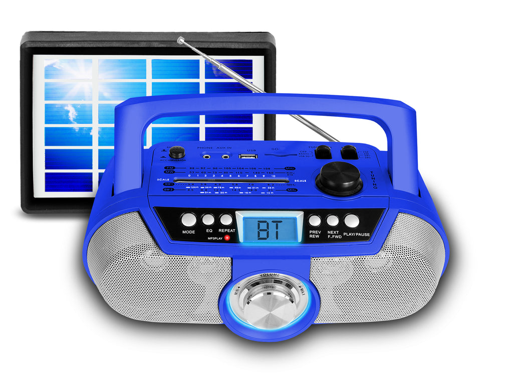 Rechargeable Bluetooth Portable Solar Powered Speaker with USB /SD Inputs