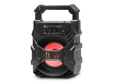 Rechargeable Portable Bluetooth® Speaker with Retractable Mic Stand