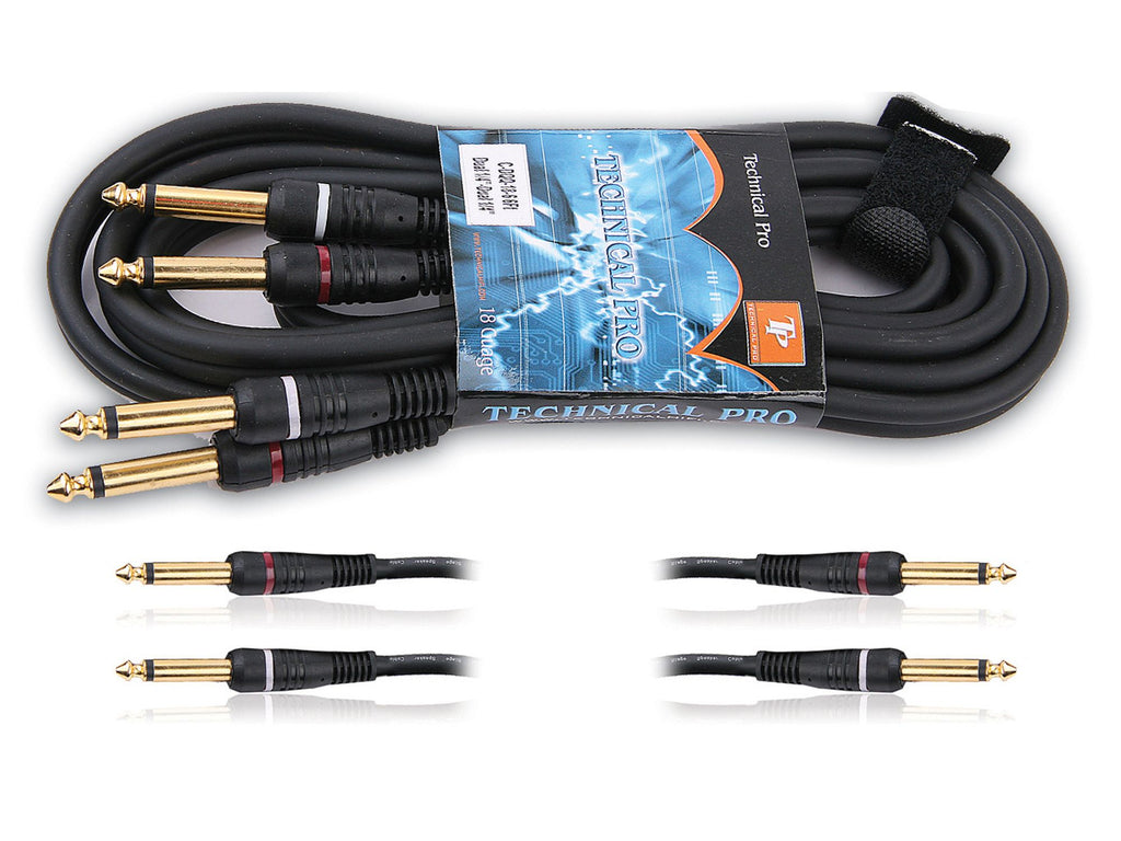 Technical Pro - Dual 1/4” to Dual 1/4” Audio Cables