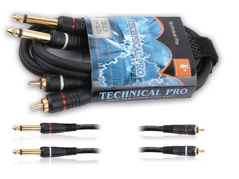 Technical Pro - Dual 1/4” to Dual RCA Audio Cables