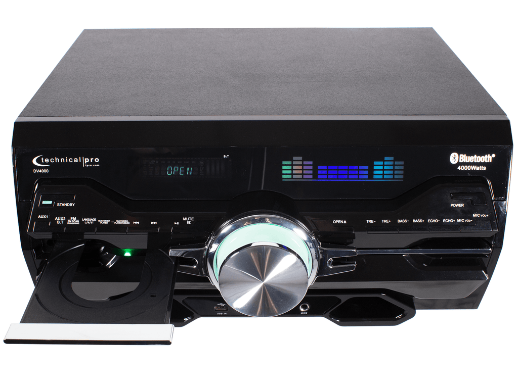 Professional Dual 15" Entertainment Center with Bluetooth and Built-in DVD Player