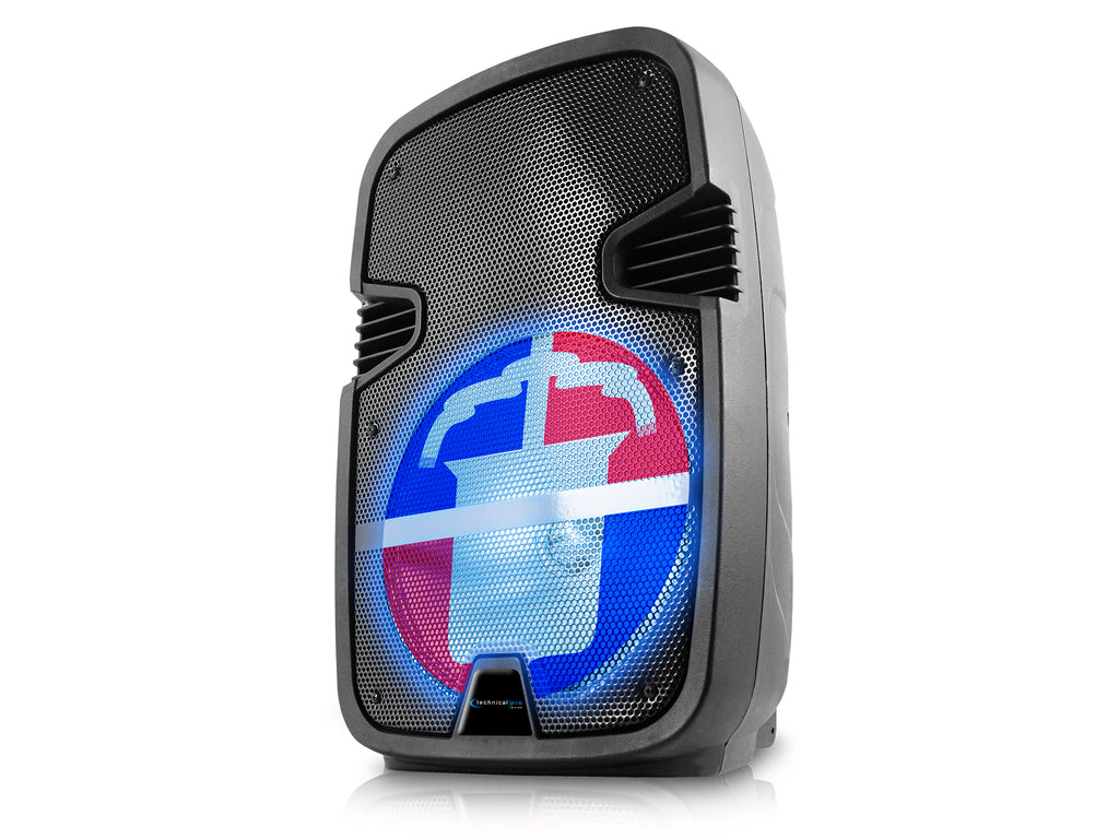Rechargeable 12" Dominican Republic Bluetooth LED Speaker with USB / TF Card Inputs