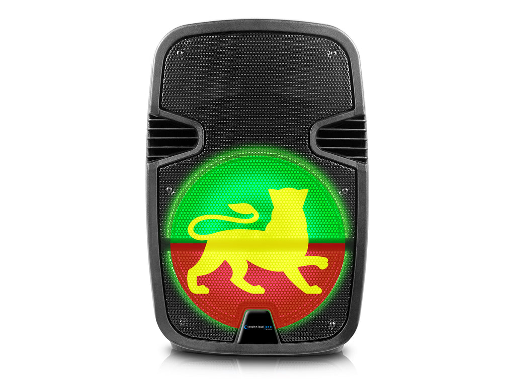 Rechargeable 12" Rasta Bluetooth LED Speaker with USB / TF Card Inputs