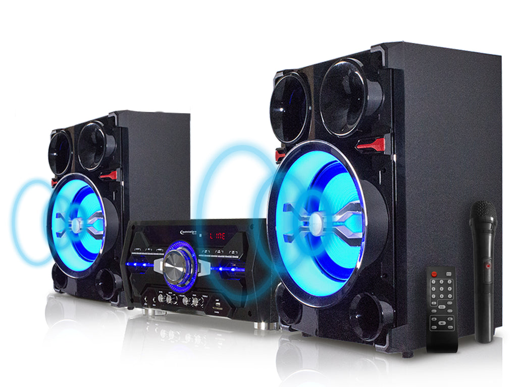 10" Bluetooth LED Home Entertainment Speaker System with Wireless Microphone