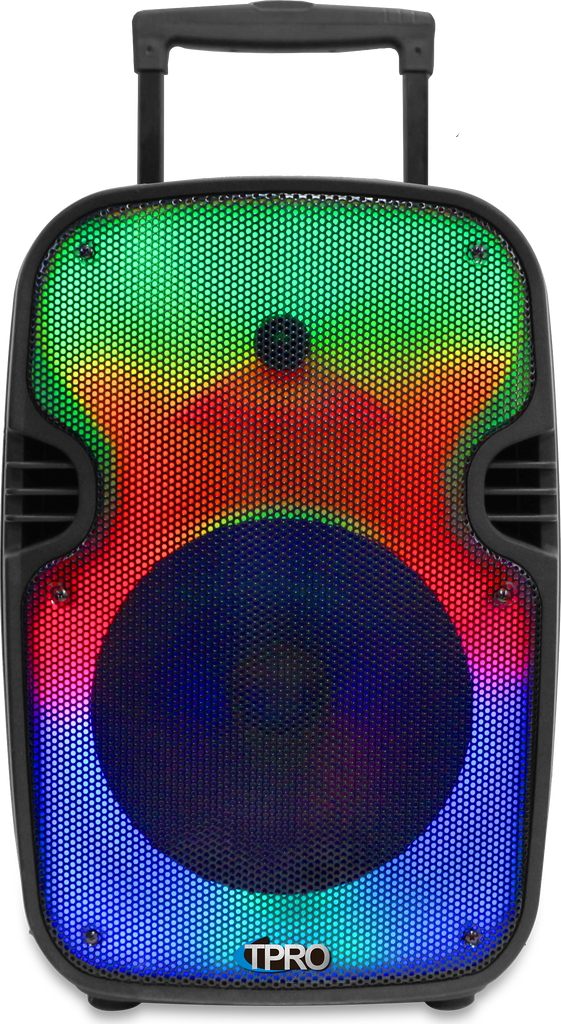 Rechargeable 12" Two way Bluetooth Loudspeaker with LED Glow Wall