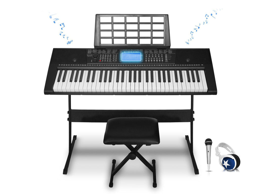 thumbnail image 2 of Mustar U500 61-Key Light-Up Keyboard Piano Bundle – With Stand, Pedal, Headset, Microphone 2 of 4