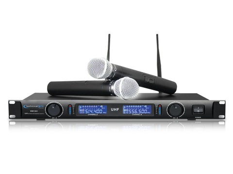 Rechargeable Dual UHF Wireless Microphone System