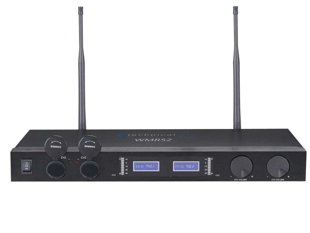 Technical Pro - Rechargeable Dual UHF Wireless Microphone System