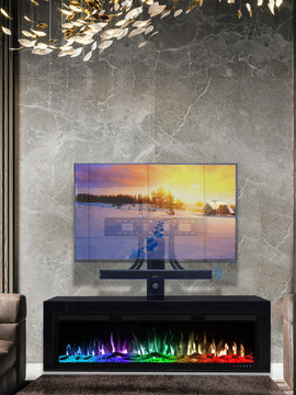 Fireplace with Integrated TV Mount and Entertainment Sound System