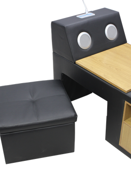 Recline Chair Bedroom Accessory with Bluetooth Speaker & Security Safe