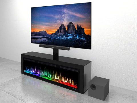 Professional Bluetooth TV Stand Entertainment System TV Stand Fireplace & LED Lights