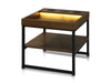Modern Night Table with Bluetooth Speaker, USB Charging Outlets and LED Lights