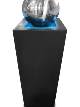 Stainless Steel Sphere LED Water Fountain with Bluetooth Speaker