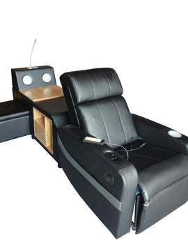 Recline Chair Bedroom Accessory with Bluetooth Speaker & Security Safe