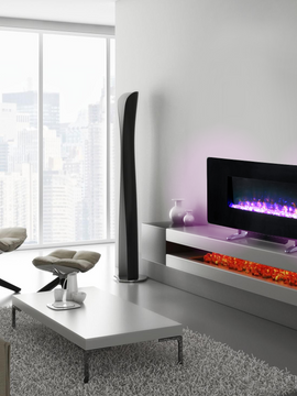 Electronic Fireplaces with Real Heat, Bluetooth Speakers & LED Mood Lighting